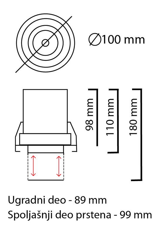 LED SVETILJKA JM-4601 BELA 12W 3000K UGRADNA - Image 3